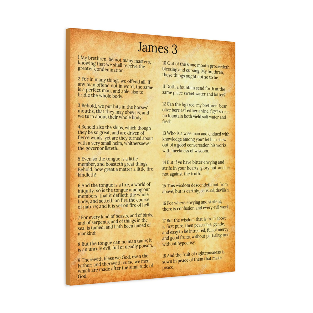 Scripture Walls James 3 Chapter Gold Control The Tongue Print Ready to Hang